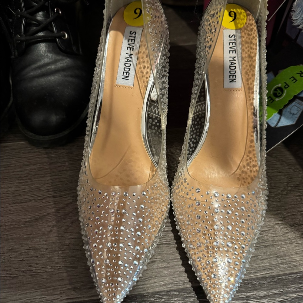 Steve Madden Women's Crystal Embellished Heels - Silver